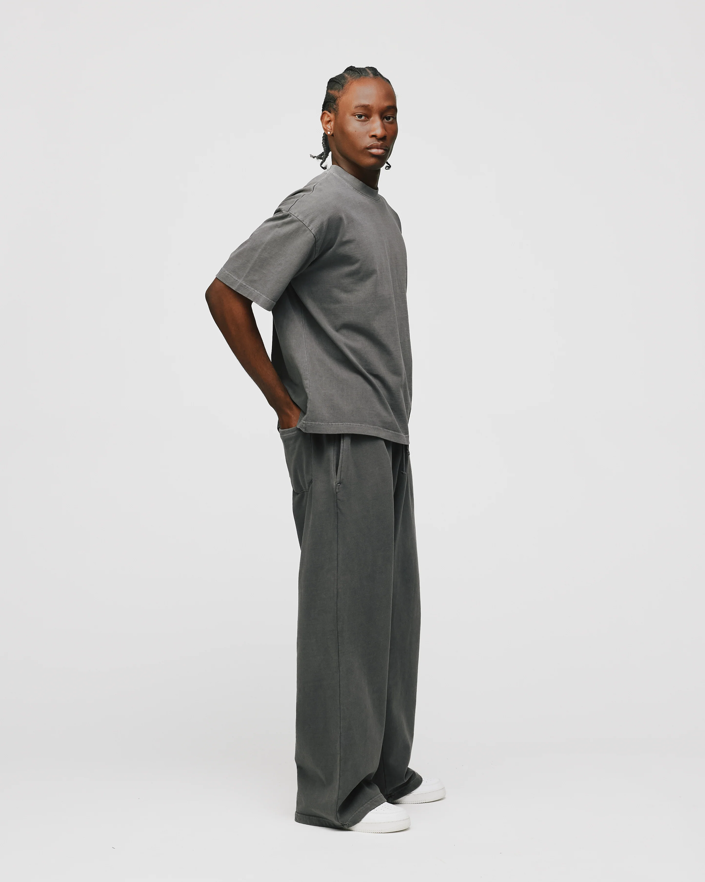 Drop Shoulder T-Shirt - Vintage Grey