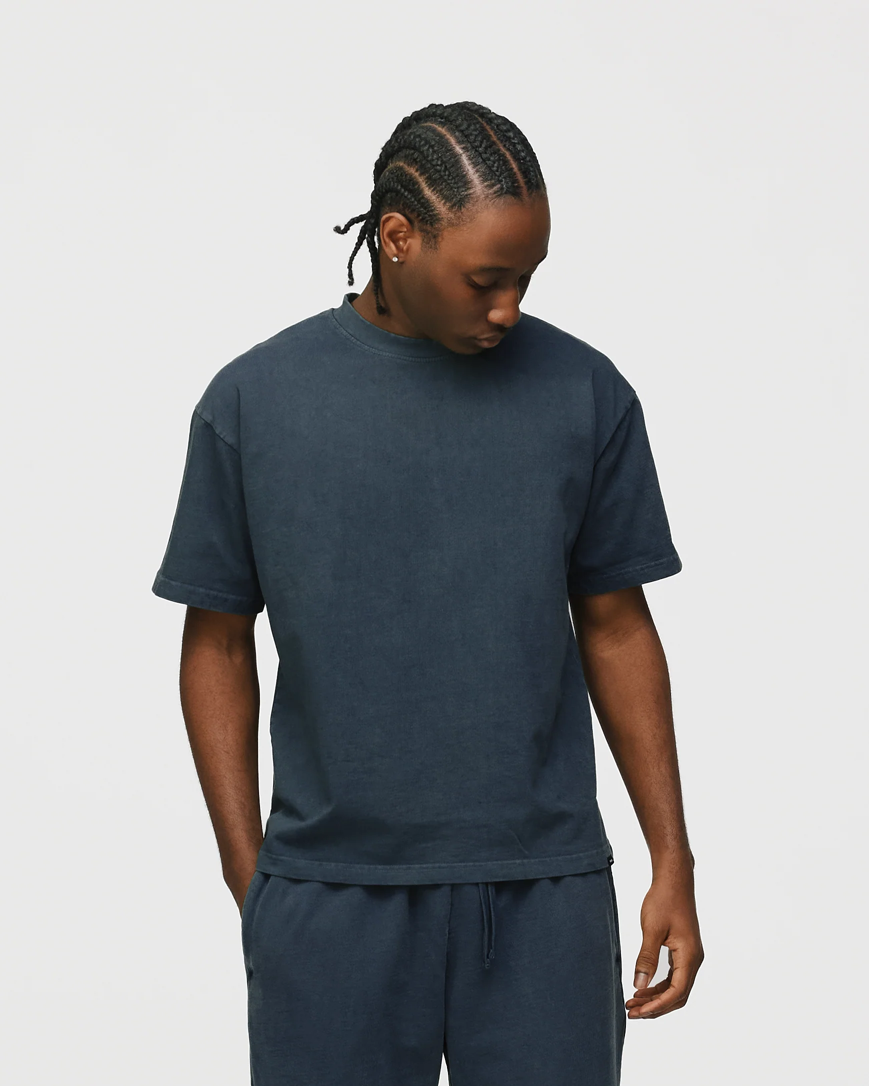 Drop Shoulder T-Shirt - Vintage Navy