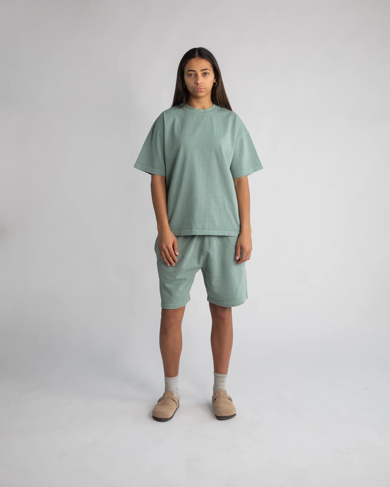 Drop Shoulder T-Shirt - Vintage Sage
