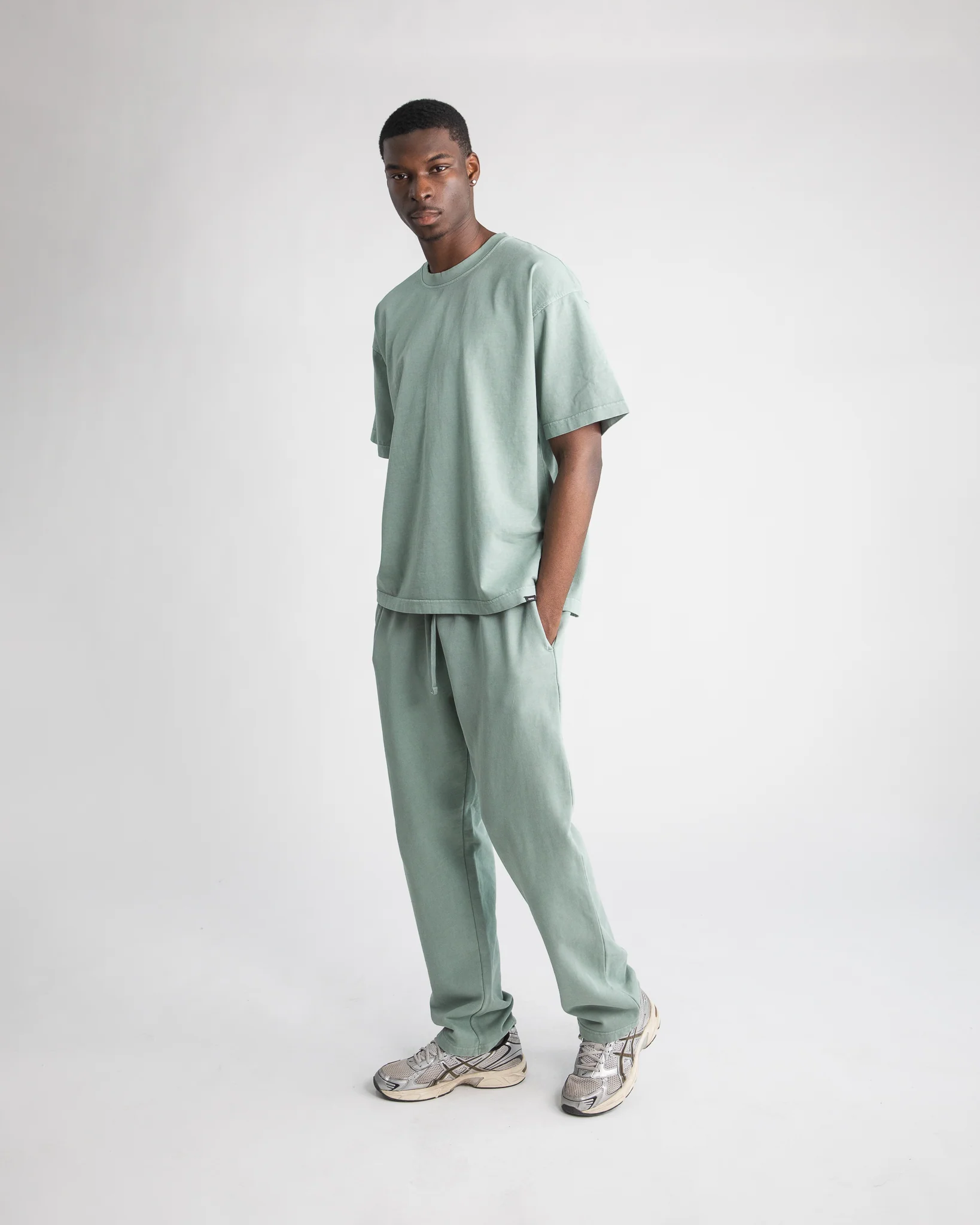 Drop Shoulder T-Shirt - Vintage Sage