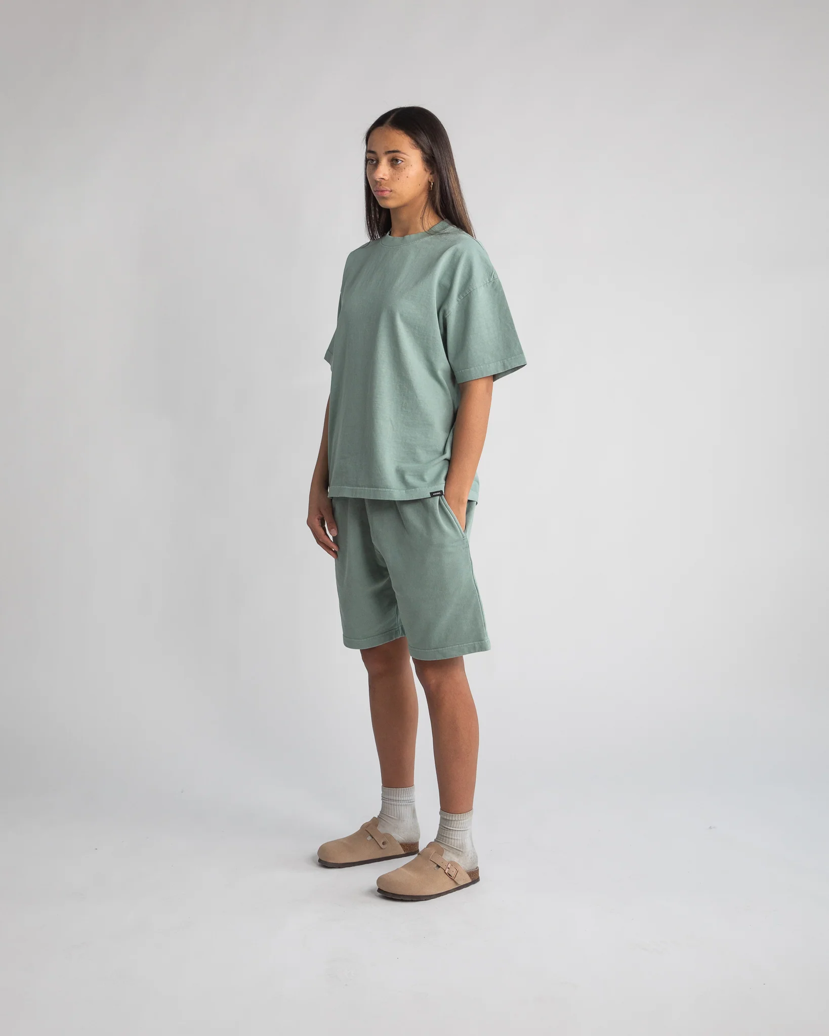 Drop Shoulder T-Shirt - Vintage Sage