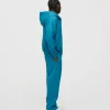 Drop Shoulder Zip Hoodie - Aqua