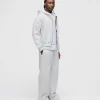 Drop Shoulder Zip Hoodie - Ash