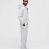 Drop Shoulder Zip Hoodie - Ash