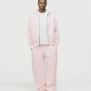 Drop Shoulder Zip Hoodie - Blush