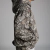 Drop Shoulder Zip Hoodie - Camo