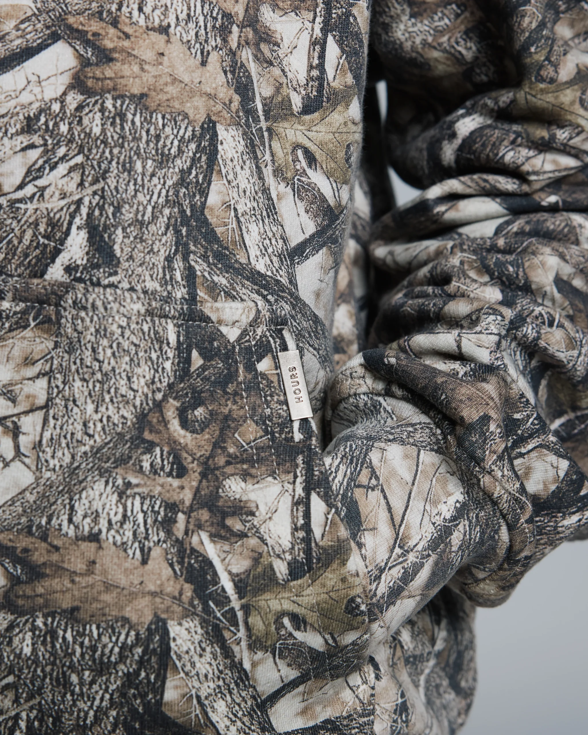 Drop Shoulder Zip Hoodie - Camo