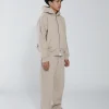 Drop Shoulder Zip Hoodie - Desert