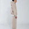 Drop Shoulder Zip Hoodie - Desert