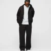 Drop Shoulder Zip Hoodie - Espresso
