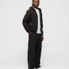 Drop Shoulder Zip Hoodie - Espresso