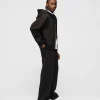 Drop Shoulder Zip Hoodie - Espresso