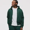 Drop Shoulder Zip Hoodie - Forest Green