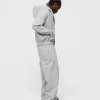 Drop Shoulder Zip Hoodie - Grey