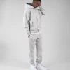 Drop Shoulder Zip Hoodie - Stone