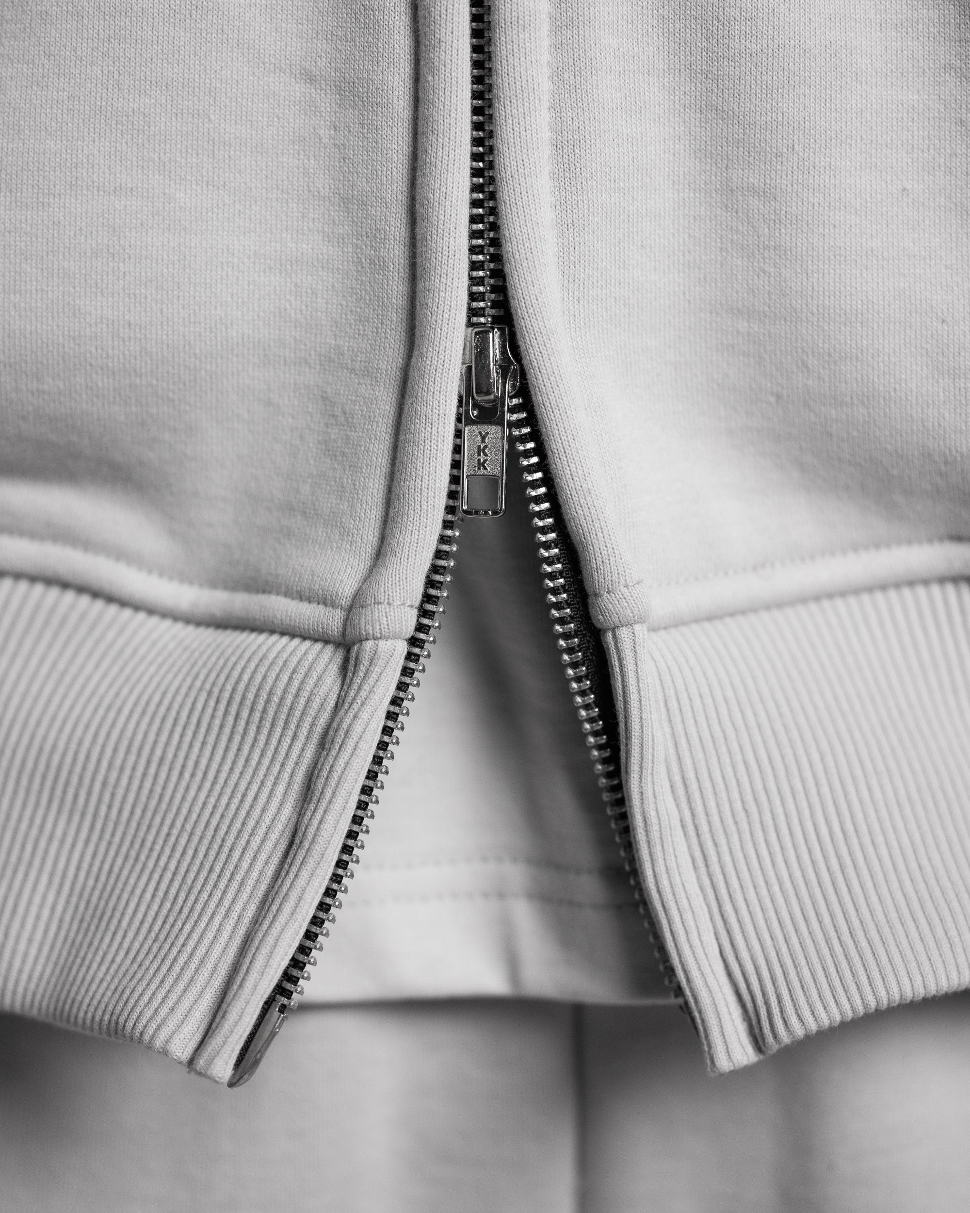 Drop Shoulder Zip Hoodie - Stone
