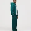 Drop Shoulder Zip Hoodie - Teal