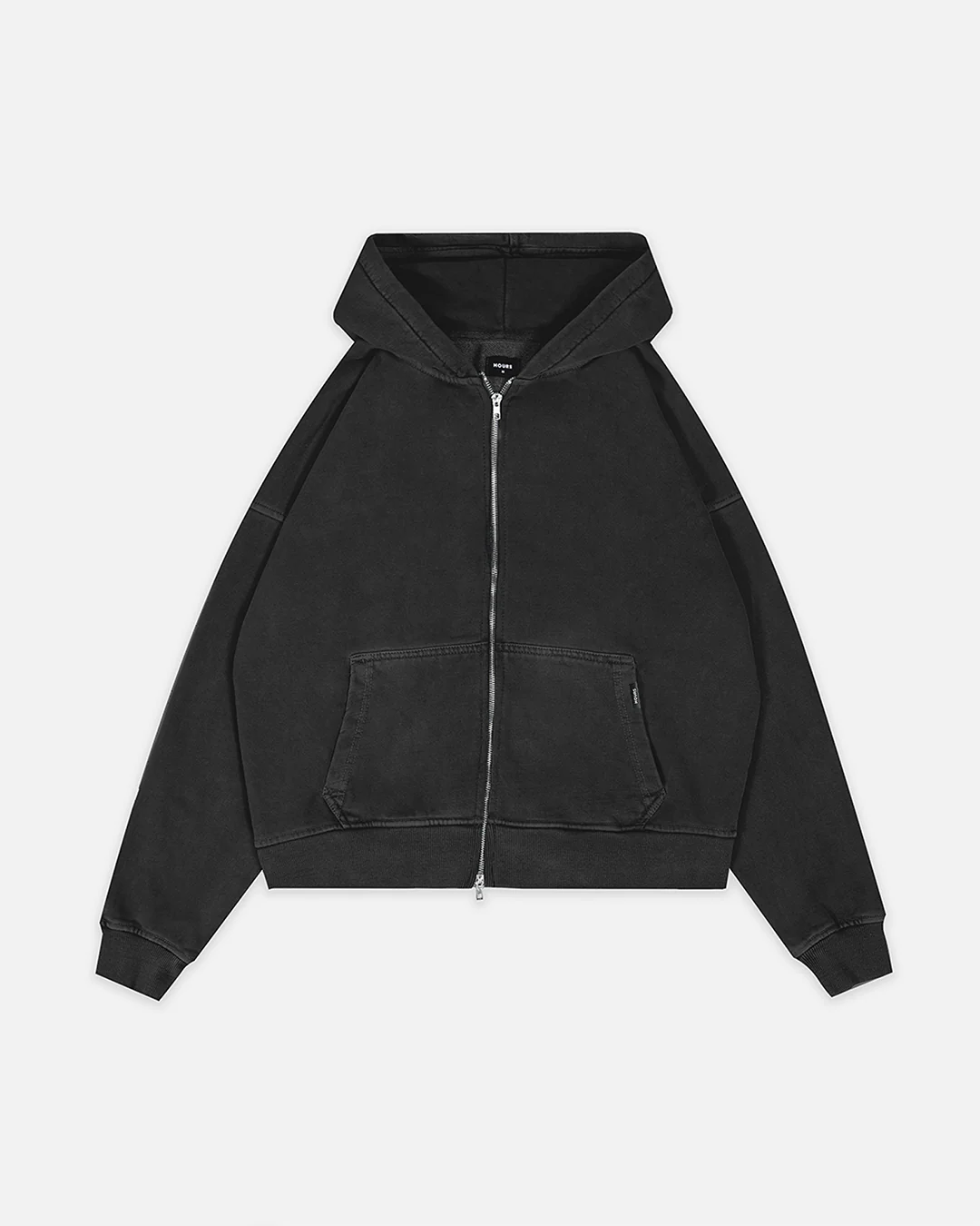 1590-drop-shoulder-zip-hoodie-vintage-black-1.webp Drop Shoulder Zip Hoodie - Vintage Black