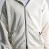 Drop Shoulder Zip Hoodie - Vintage Bone