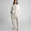 Drop Shoulder Zip Hoodie - Vintage Bone