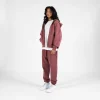 Drop Shoulder Zip Hoodie - Vintage Burgundy