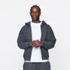 Drop Shoulder Zip Hoodie - Vintage Grey
