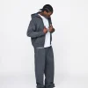Drop Shoulder Zip Hoodie - Vintage Grey