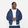 Drop Shoulder Zip Hoodie - Vintage Navy