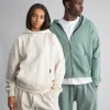 Drop Shoulder Zip Hoodie - Vintage Sage