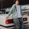 Drop Shoulder Zip Hoodie - Vintage Sage