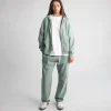 Drop Shoulder Zip Hoodie - Vintage Sage