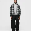 Flannel Zip Overshirt - Black