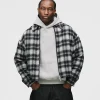 Flannel Zip Overshirt - Black