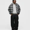 Flannel Zip Overshirt - Black