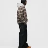 Flannel Zip Overshirt - Brown