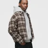 Flannel Zip Overshirt - Brown