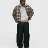 Flannel Zip Overshirt - Brown
