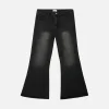 Flare Denim Pants - Washed Black