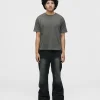 Flare Denim Pants - Washed Black