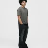 Flare Denim Pants - Washed Black