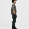 Flare Denim Pants - Washed Black