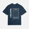 Hours International Cropped T-Shirt - Vintage Navy