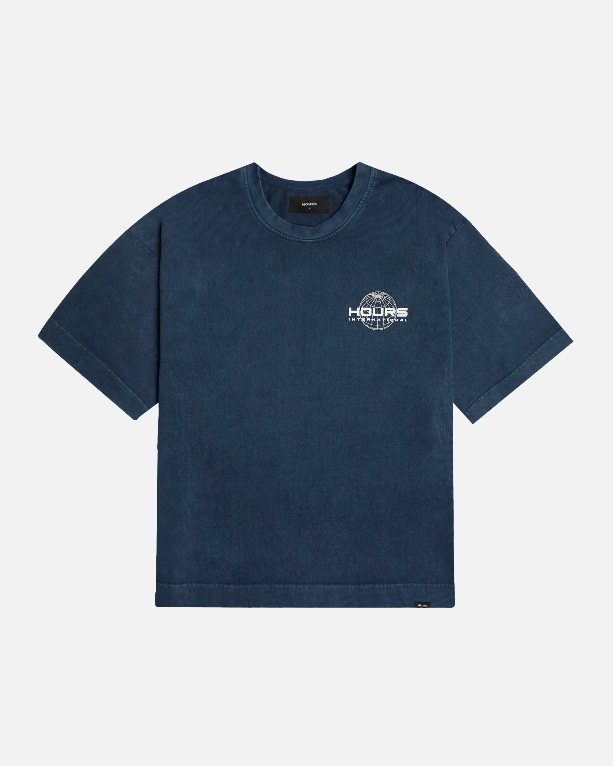 Hours International Cropped T-Shirt - Vintage Navy