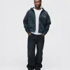 Mind Connection Cropped Zip Hoodie - Vintage Black