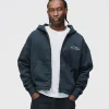 Mind Connection Cropped Zip Hoodie - Vintage Black