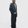 Mind Connection Cropped Zip Hoodie - Vintage Black