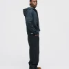 Mind Connection Cropped Zip Hoodie - Vintage Black