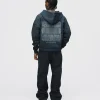 Mind Connection Cropped Zip Hoodie - Vintage Black
