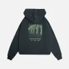 Mind is Hours Cropped Zip Hoodie - Vintage Black