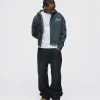 Mind is Hours Cropped Zip Hoodie - Vintage Black